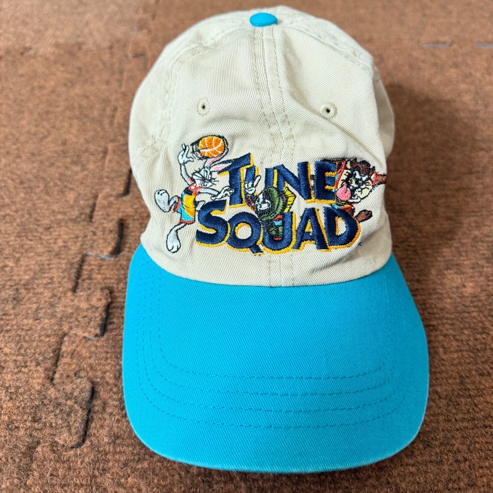 Space Jam Tune Squad Hat Bugs Bunny Marvin Taz Teal Tan Adjustable Baseball Cap‎